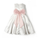Girl Party Dress Kids Bow Flower Princess Clothes Elegant Evening Party Brithday White Dresses
