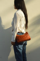 Grab leather one-shoulder dumpling bag Women's tanned tote Casual bag