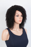 Kinky Curly Human Hair Wigs With Bangs Natural Black Jerry Curly Short Bob Wig For Women Friendly for Beginner