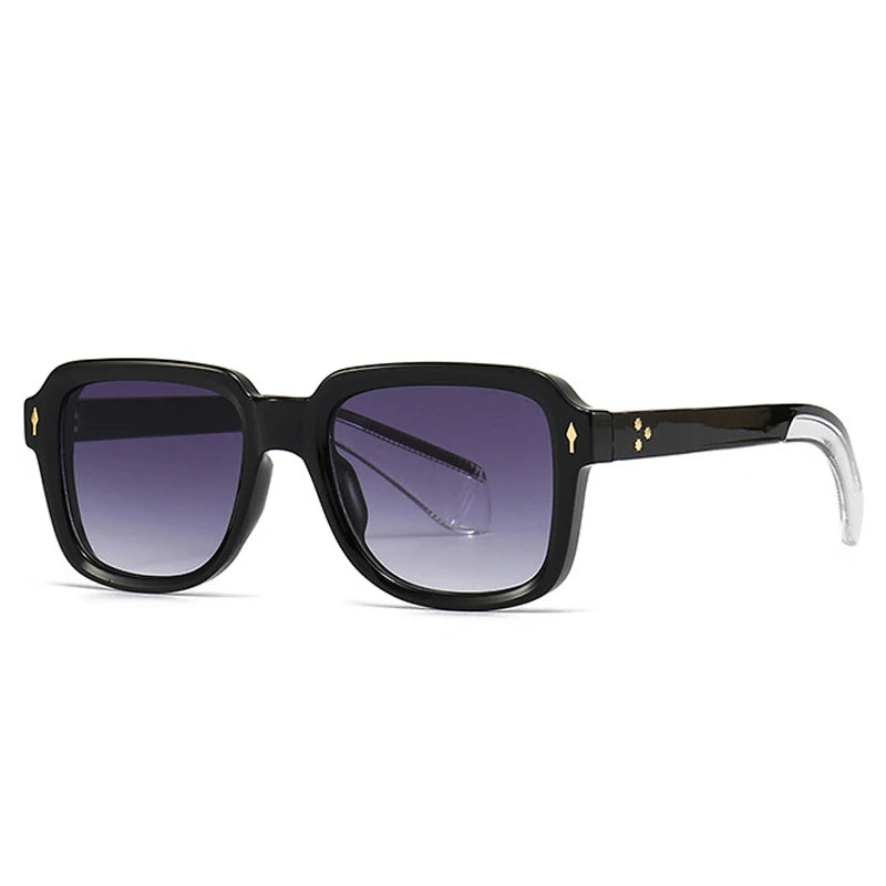 Sunglasses Women Square Gradient Shades UV400 Retro Rivets Men Sun Glasses