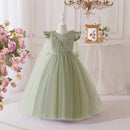 Bridesmaid Dress For Girls Long Tulle Flower Kids Wedding Party Pageant First Communion Ball Gown 3-10 Years