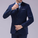 Men Suit Set Male Groom Suit Lapel Slimming Single Breasted Suit  Fine Stitching