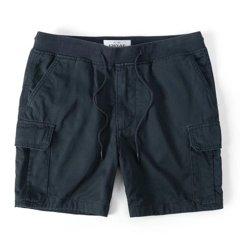 Summer Shorts Men Pure Cotton Loose Work Cropped Shorts Elastic Waist Drawstring Casual Outdoor Mini Cargo Pants