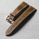 Handmade soft top strap 18 19 20 21 22MM light brown genuine leather bracelet