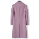 Winter Men Cashmere Coat Double Breasted Suit Collar Wool Jacket Purple Trenchcoated