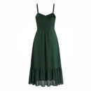 Green dress with thin straps on a white background, Obroi