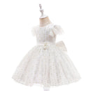 Children's Dress Spring Bowknot Flower Lovely Birthday Party Girl Princess Dress Wedding Flower Girl Dress