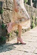 Pink Lace Up High Heels Women Shoes Pointed Toe Shoes Shallow Single Shoes