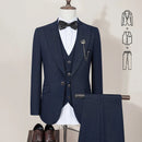 Men blue suit set Slim Fit Male Groom Wedding Blazers Party Dress  Suit Business Office