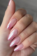 24pcs Simple Almond Press on Nails Shiny Purple Cat Nail Tips Women Wearable Pure Nail Patches