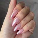 24pcs Simple Almond Press on Nails Shiny Purple Cat Nail Tips Women Wearable Pure Nail Patches