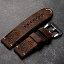 Handmade First Layer Leather Strap Men Thickened Vintage Style Suitable For Military Watches