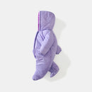 Newborn Girl Jumpsuit Solid Color Hooded Coat with Baby Jumpsuit Cute Winter