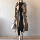 Women Trench Autumn Loose Turn-down Collar Long All Match Female Coats