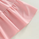 Children Girls Princess Dress Contrast Color Casual Summer A-Line Dress and Crossbody Bag for Beach Party Cute Clothes