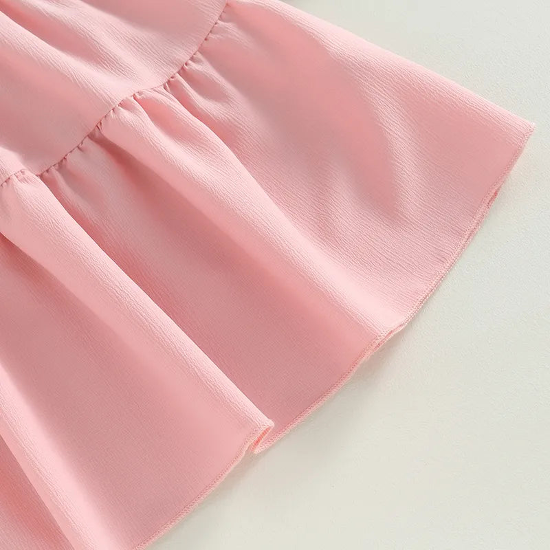 Children Girls Princess Dress Contrast Color Casual Summer A-Line Dress and Crossbody Bag for Beach Party Cute Clothes