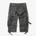 Dark gray cargo pants on a white background, Obroi