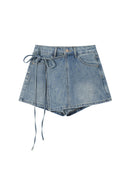 Women Denim Shorts Skirt Mini Jeans Skirt Asymmetrical Skirts Clothes Summer