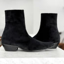 Men Chelsea Boots Handmade Pointed Toe Mid-heel Business Zip Men Ankle Boots