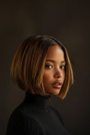Blonde Short Straight Bob Middle Part T Lace Front Human Hair Wigs For Women Glueless Hair