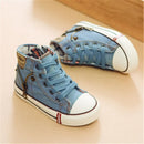 Children Shoes Sewing Thread Denim Kids Round Toe Outdoor Soft Sole Simple Retro Style Shoes
