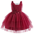 Bow Bridesmaid Girls Christmas Dress Tulle Birthday Party Wedding Kids Dress for Girls Princess