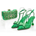 Women Shoes and Bag Set Decorated with Rhinestone Wedding Shoes Bride Shoe and Bags Set for Party