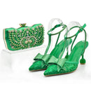 Women Shoes and Bag Set Decorated with Rhinestone Wedding Shoes Bride Shoe and Bags Set for Party