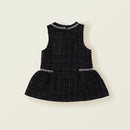 Girls coarse tweed small fragrant dress spring children's light luxury stamping dress
