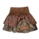 Women's Splicing Mini Short Skirt Layered Grid Retro Skirt