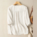 Summer Women Tops Casual Embroidery Shirt Solid Party Work Blouses Crochet Blouse