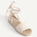 Beige espadrille sandal with rope detailing on a white background, Obroi