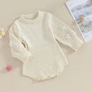 Autumn Infant Baby Girls Winter Bodysuit Long Sleeve Embroidery Sweater Jumpsuit Spring Clothes