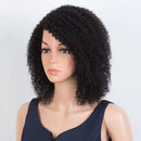 Kinky Curly Human Hair Wigs With Bangs Natural Black Jerry Curly Short Bob Wig For Women Friendly for Beginner