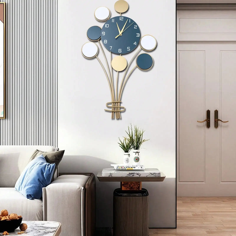 Wall Clock Without Drilling Operated Silent Hot Air Balloon Decor Simple Clock
