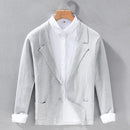 Natural Premium Suits Coat Simple Casual Basic Men's Blazer Comfortable Slim Fit Jacket Top