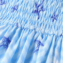 Kid Girl Starfish Print Smocked Bowknot Design Slip Dress