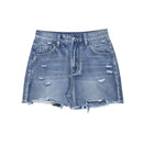 Spring Summer Blue Denim Hole Skirts Women's Mini Skirts Ladies Casual Streetwear Skirts