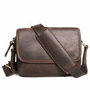 Leather Retro Men Bag Genuine Shoulder Bag Crossbody Bag iPad Small Square Bag