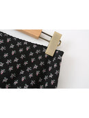 Women Voile Black Floral Short Skirt Summer Ladies Sexy Breathable Girl Next Door Style Bottoms