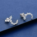 Original 925 Sterling Silver Earrings Single Row Moissanite Stud Earring For Women Girls Pierced Jewelry