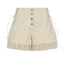 Mesh Tiered Ruffle Shorts Skirts Wide  Hot Pants Soft Girls Shorts