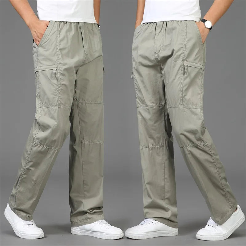 Men Spring Cargo Pants Autumn Men Casual Multi Pocket Straight Trousers Men Cotton Tactical Pants Male