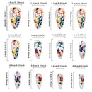 24pcs Retro Flower Almond Press on Nails Cute Fake Nails Artificial False Nail Tips Art