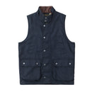 Retro Sleeveless Cargo Vest with Oil Wax Men's Multi-pockets Casual Heavyweight Waterproof Coat