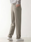 Spring Autumn Casual Pants Men Stretched Draped Slacks Straight Trousers Male Suit Pant