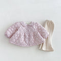 Winter Girls Floral Padded Coat Collar Fleece-Lined Jacket | Cute Warm Outwear
