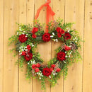 Heart Flower Wreath Valentines Day Decorations Wreath Red Rose Heart Wreath Floral Rose