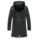 Mens Long Coat Men Shearling Coat Men Leather Parkas Olive Green Shearling Jacket For Men