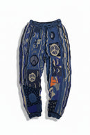Spring Autumn Winter Man Tide Dark Punk Retro Knitted Spliced Pants